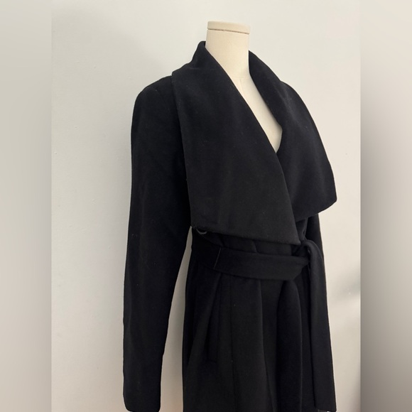 Cole Haan Women's Signature Wool Blend Wrap Coat Black Size 12 - Picture 5 of 16